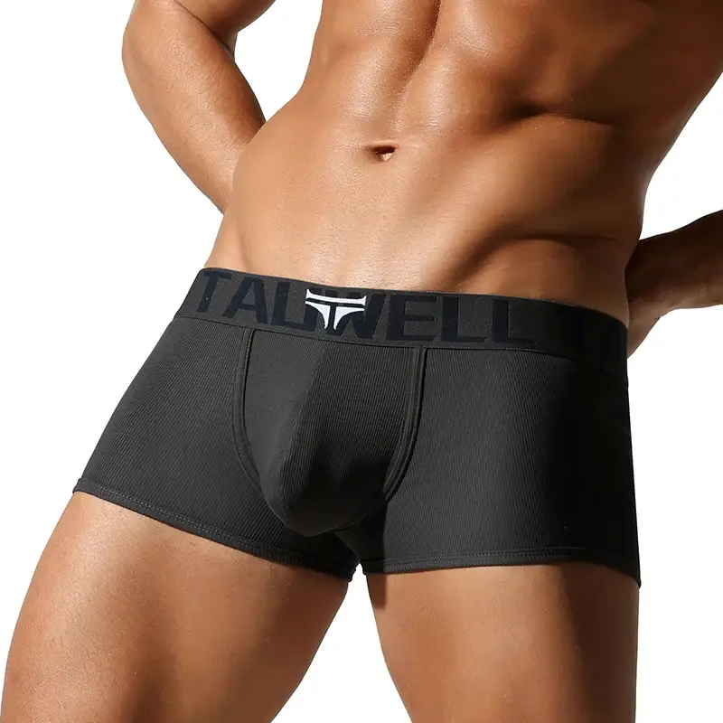 Roupa íntima masculina, shorts boxer de alta qualidade, cor sólida, alta elasticidade, ajuste fino, respirável — image 12