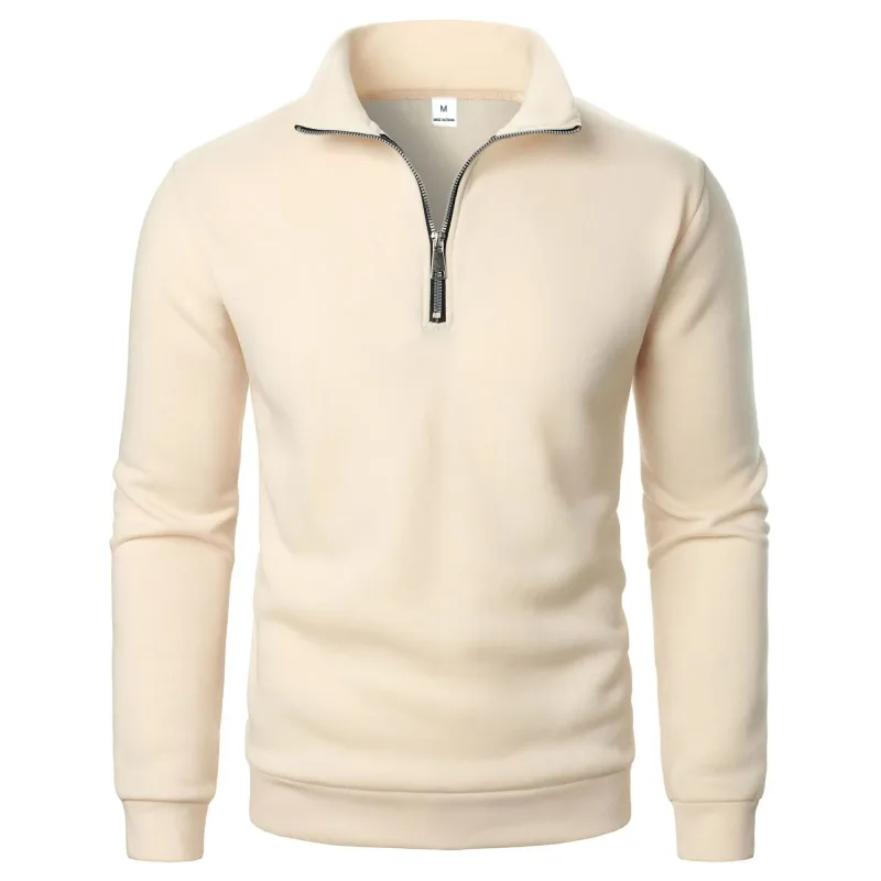 Frühling Herbst neue Casual Halb Zipper stehkragen sweatshirt Trend Einfache schlanke männer Pullover langarm tops männer sweatshirt — image 12