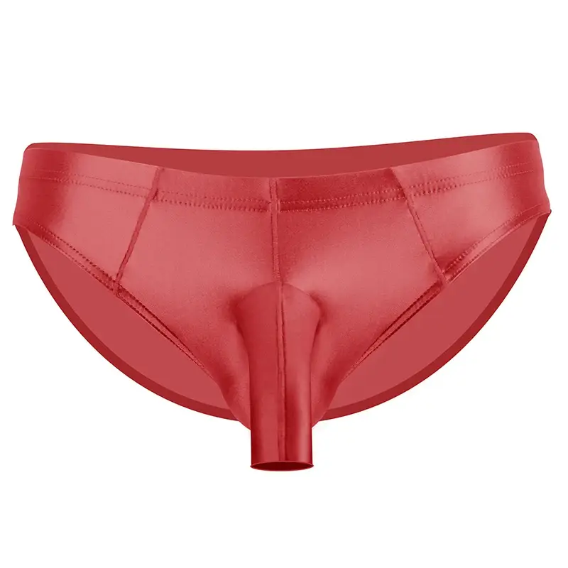 High Elastic Bikini Briefs gay Men's glossy underwear open Pouch Panties Men Smooth gay underwear — image 18
