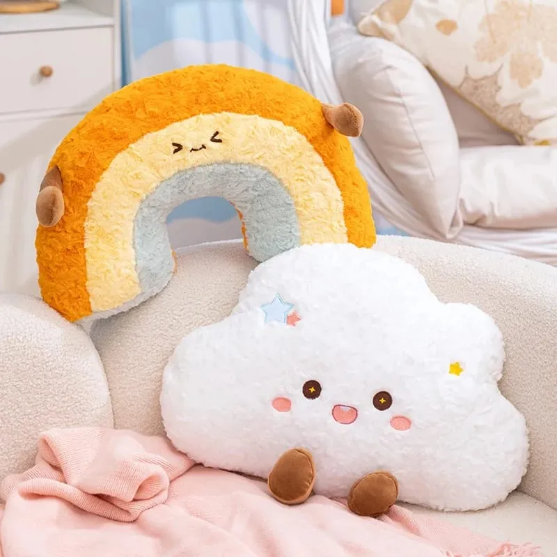 Χαριτωμένο καρτούν Rainbow Cloud Μαξιλάρι Kawaii Γεμισμένο Μαξιλάρι Μαλακό Γέμισμα οικιακού γραφείου Αυτοκινήτου Μαξιλάρι ύπνου Πλάτη Καλά δώρα — image 2