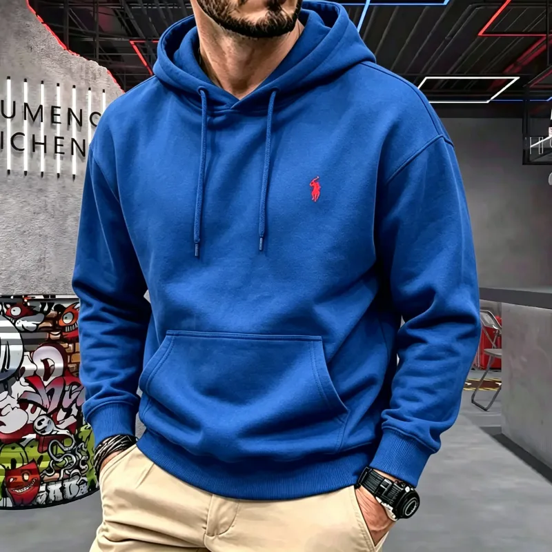 High-end na panlalaking hooded long-sleeved 2026 taglagas-taglamig maluho fashionable horse embroidery golf top casual hoodie panlalaking damit — image 8