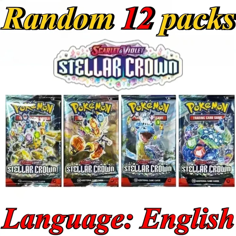 10 πακέτα καρτών Pokémon Bright Stars 151 Prismatic Evolutions PALDEAN FATES English Reinforcement Battle Δώρο κάρτα συναλλαγής — image 22