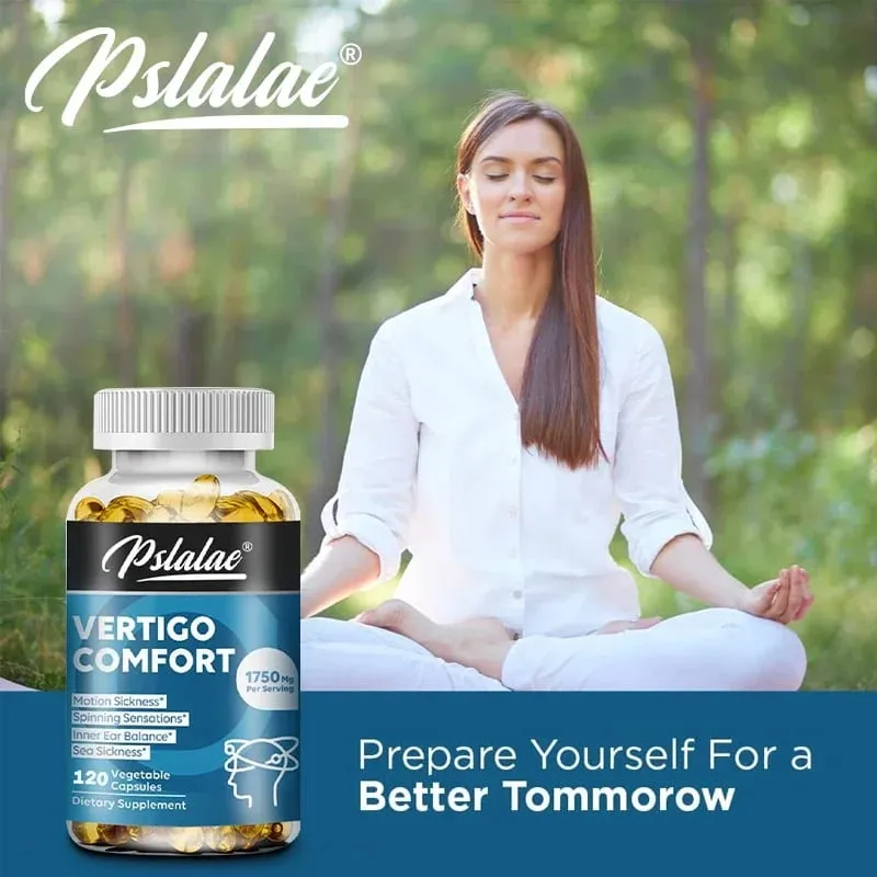 Vertigo Comfort Capsules - Inner Ear Balance Supplement - Relieves Dizziness Nausea Spinning and Shaking Feelings
