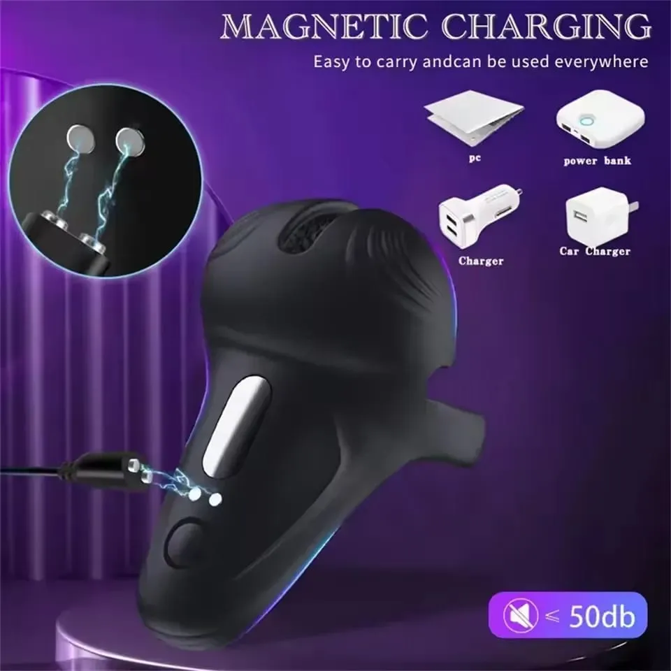 Penis Cock Ring Vibrátor férfiaknak Vezeték nélküli herestimulátor Férfi Távirányító Glans Masszírozó Maszturbátor Szexjáték Férfiak 18+ — image 6