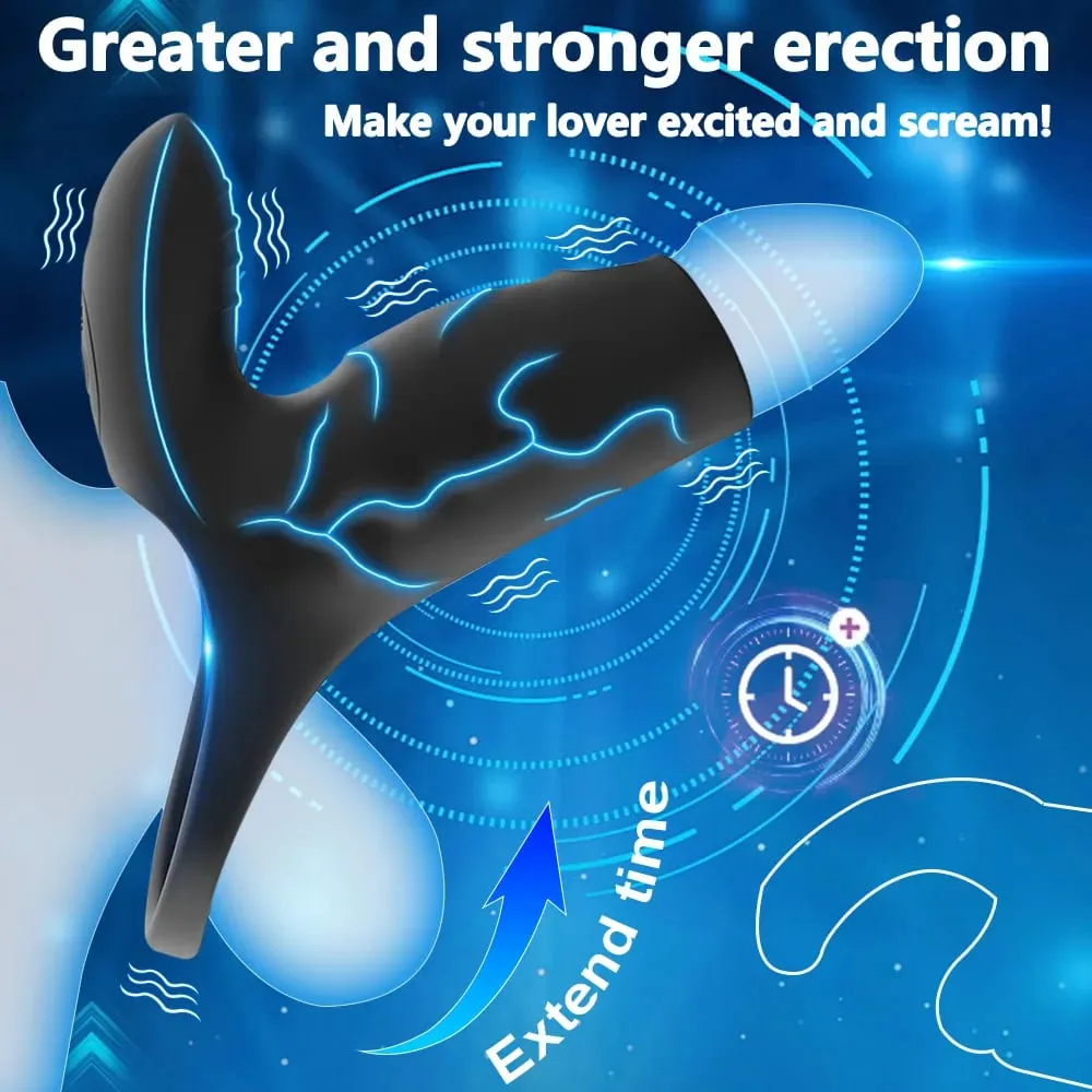 Vibrating Penis Sleeve 10 Modes Cock Ring G Spot Stimulate Vibrator Sex Toys for Men Penis Delay Ejaculation Erection Trainer 18 — image 2