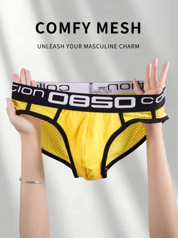 Men's PUMP! Mesh Briefs U Convex Pouch Elastic Waistband Breathable Quick Dry Sport Underwear — image 5
