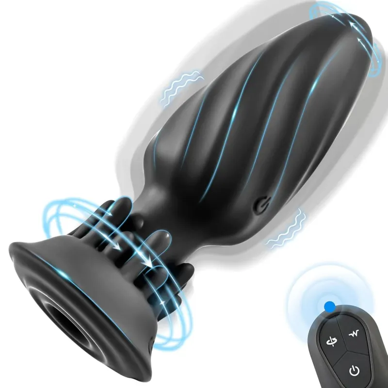 Férfi prosztata masszírozó 360°-ban forgó anális vibrátor női maszturbátor fenékdugó távirányító hordható végbélnyílás szexuális férfi melegeknek — image 1