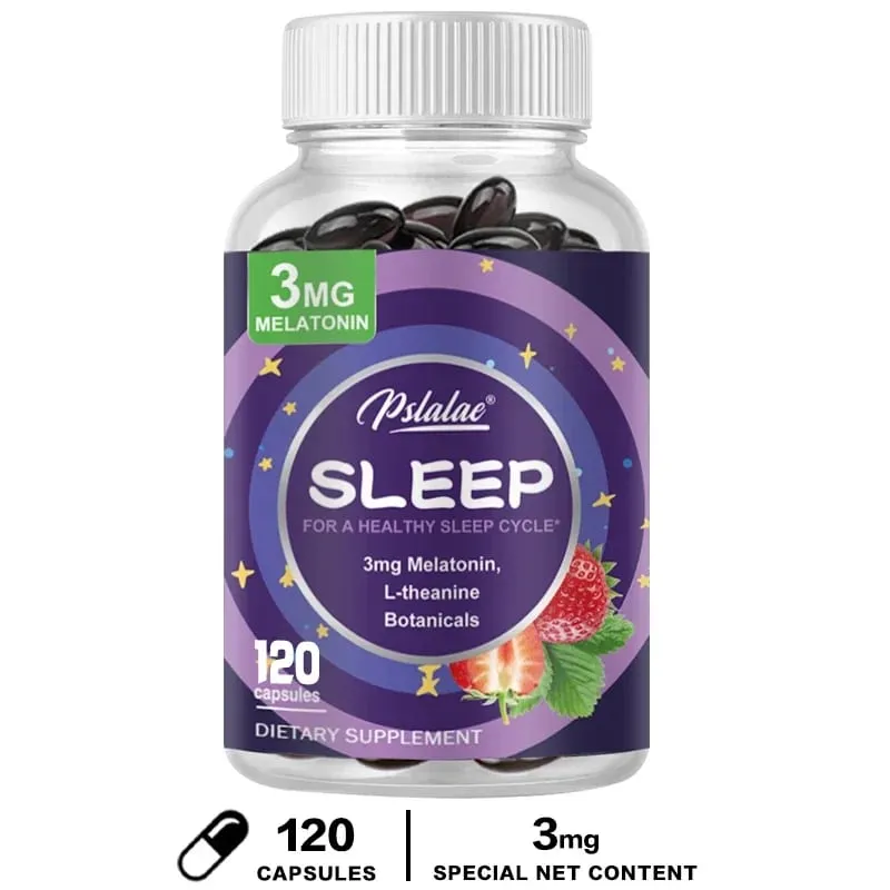 Melatonin & L-Theanine Capsules Contains 3 Mg Sleep Support Helps Calm Mind and Mind for Better Longer Sleep Non-GMO — image 7