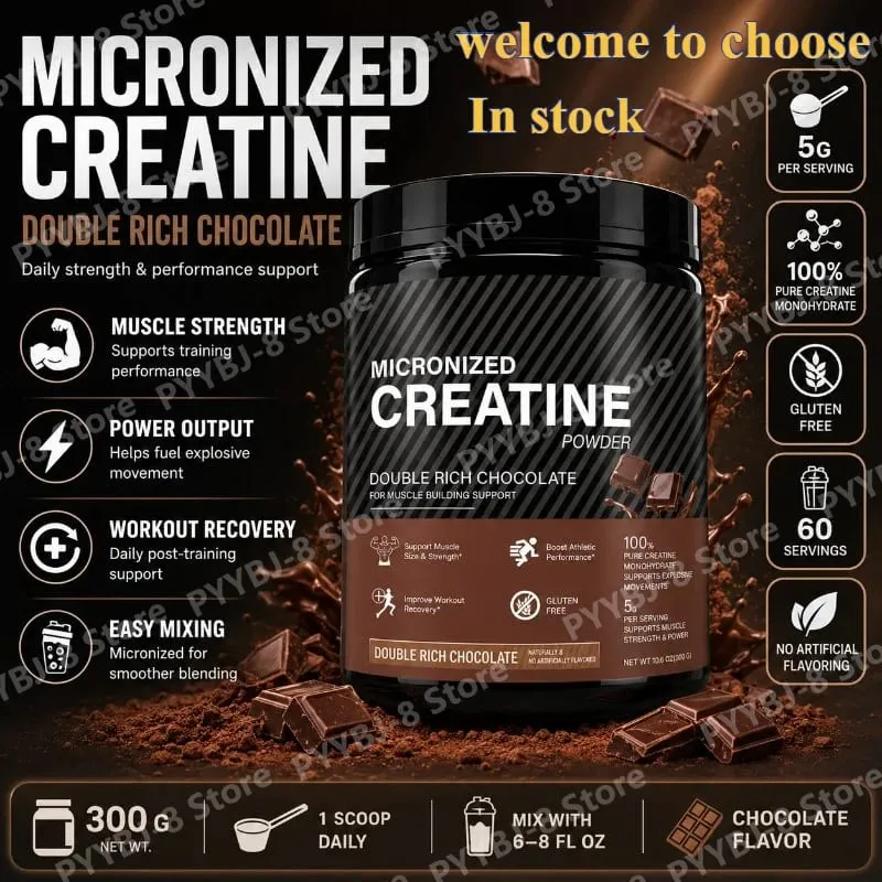 Creatine Monohydrate Powder Chocolate Flavor 10.6 OZ Improve Athletic Performance and Promote Muscle Recovery After Exercise — image 2