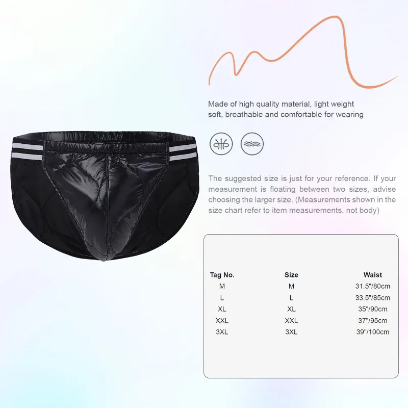 Mens Warm Padded Diaper Cover Briefs Elastic Waistband Quilted Puffer Underwear Underpants for Adaptive Special Needs Clothing — image 7