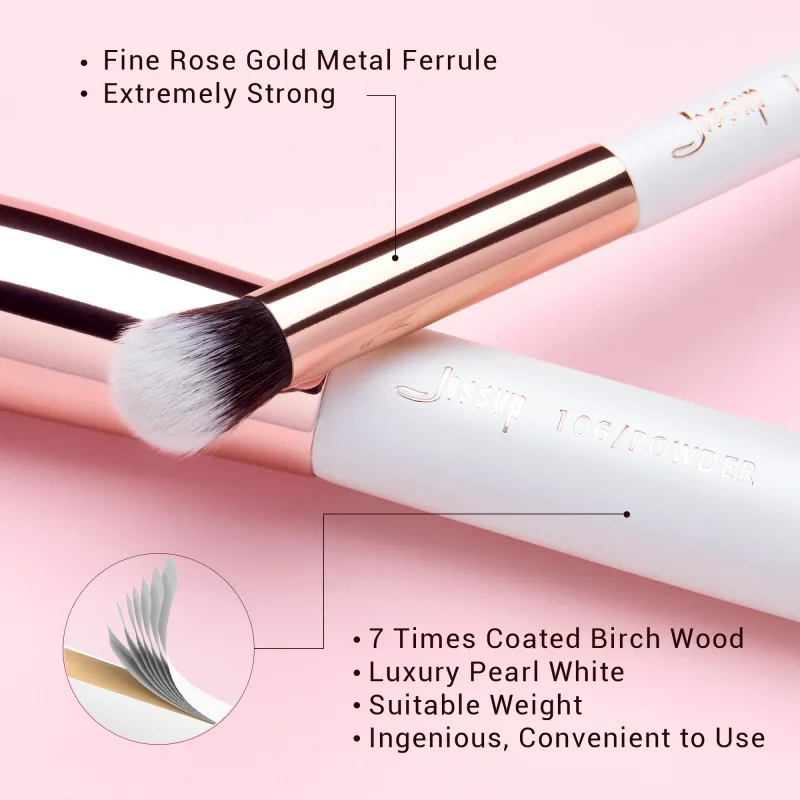 Jessup pinceaux de maquillage ensemble 6 pièces pinceau de maquillage poudre naturelle-synthétique Contour Blush surligneur mélange correcteur Kits de pinceaux de maquillage — image 3