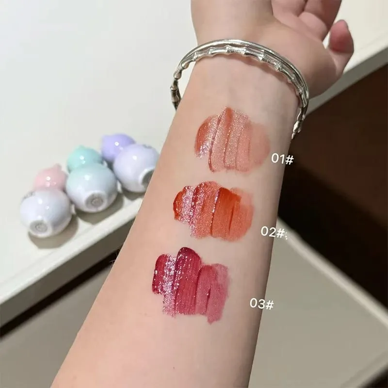 Mini Gourd Watery Mirror Lip Glaze Σετ 3 χρωμάτων Διαρκής Ενυδάτωση Water Glass Lipgloss Tint Hydrating Lip Stain Kit — image 6