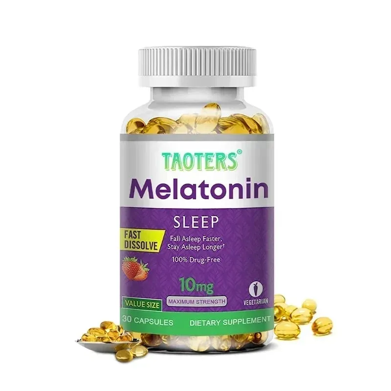 Melatonin capsules 10MG - promotes restful sleep and reduces stress uninterrupted sleep antioxidant effect — image 8