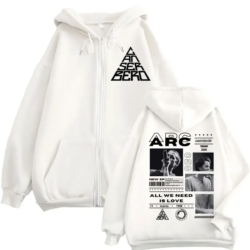 Canserbero All We Need is Love Muerte Vida Merch Zipper Hoodie Men's Fashion Hip Hop Zip Up Sweatshirts Casual Fleece Pullovers — image 2