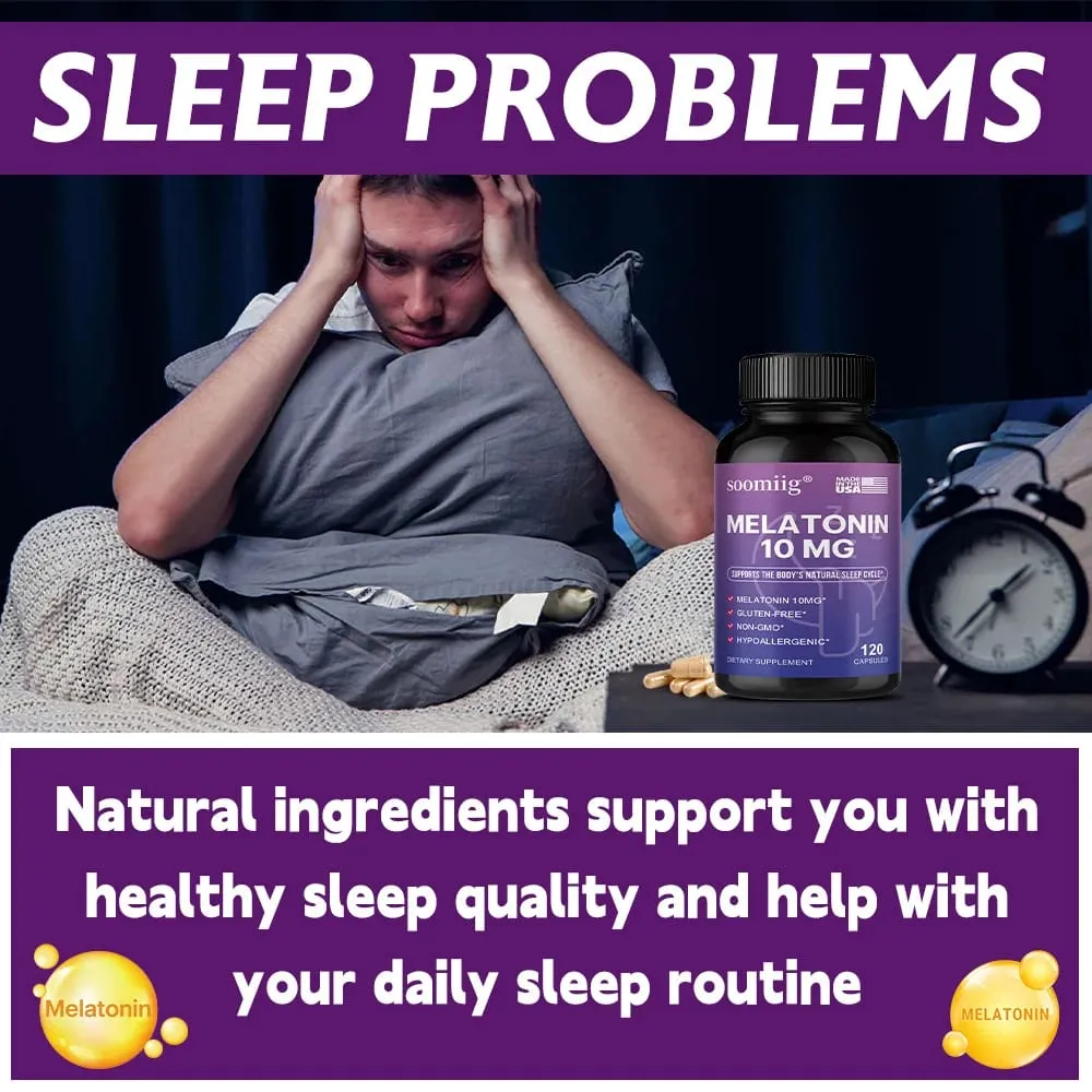 Melatonin 10mg Gummies & Capsules 30/60/120pcs - Fall Asleep Naturally Fight Insomnia Support Immunity & Improve Rest Quality — image 5