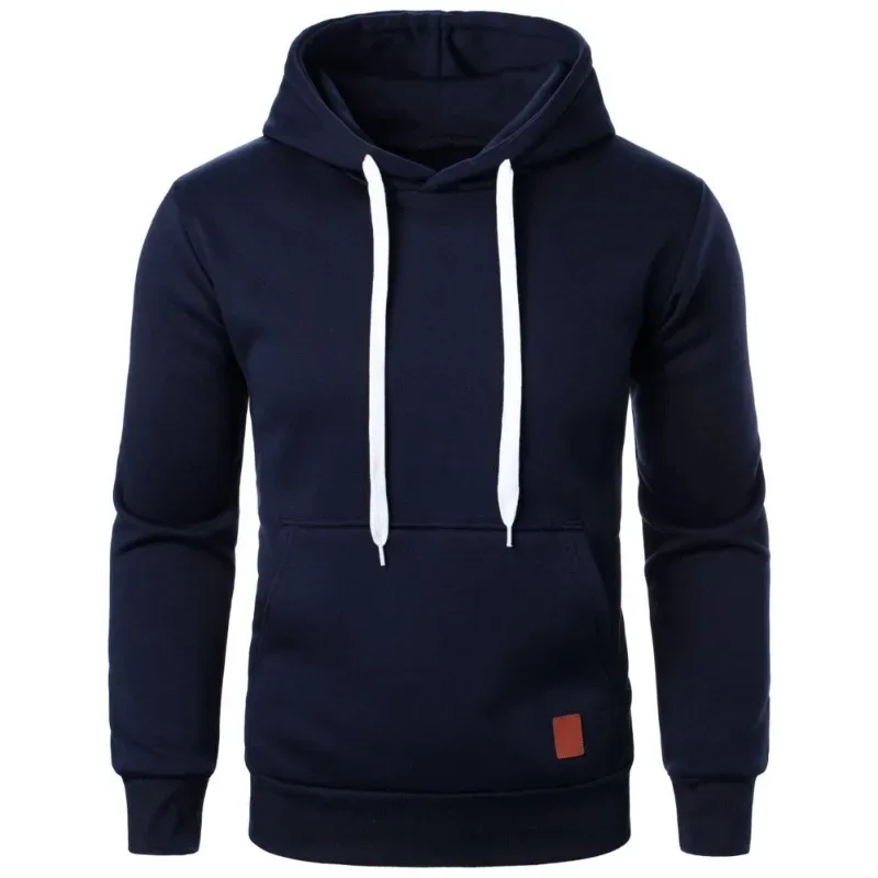 Mga Mens Casual Hooded Collar Drawstring Hoodies Sweatshirts Long Sleeve Shirts Outdoor Streetwear Solid Color Lightweight Pullover — image 4