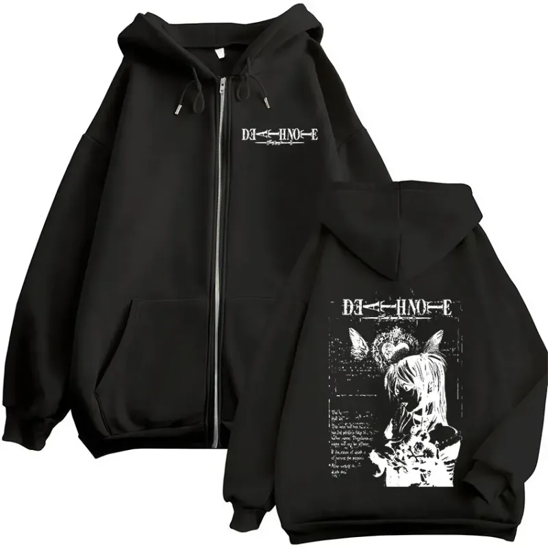 Anime Death Note Misa Amane Zipper Hoodies Men Women Clothing High Quality Fashion Casual Zip Up Hooded Sweatshirts Jacket Coats