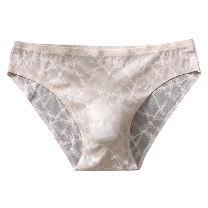 Letter Lace Transparent Men's Underwear Thin Mesh Hollow Out Sexy Male Briefs Medium Low Waist Sexy Triangle Shorts — image 9