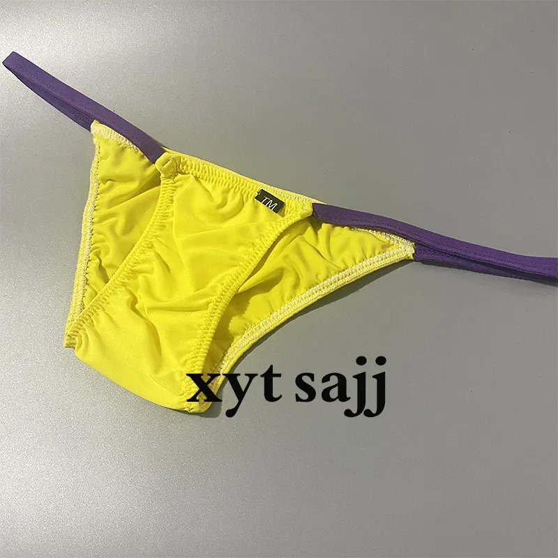 Slim Fit Color Block Thin Strap Triangle Underwear for Men Low Rise Breathable Soft Fabric Daily Male Briefs — image 11