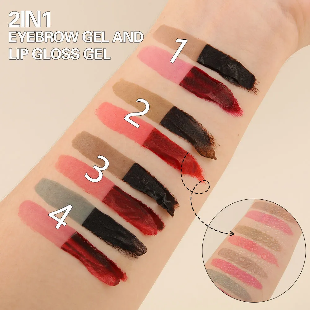 2in1 κραγιόν κραγιόν φρυδιών διπλής κεφαλής Tearable Lip Gloss Sexy Smooth Contour αδιάβροχο μακράς διαρκείας Lipgloss μακιγιάζ — image 3