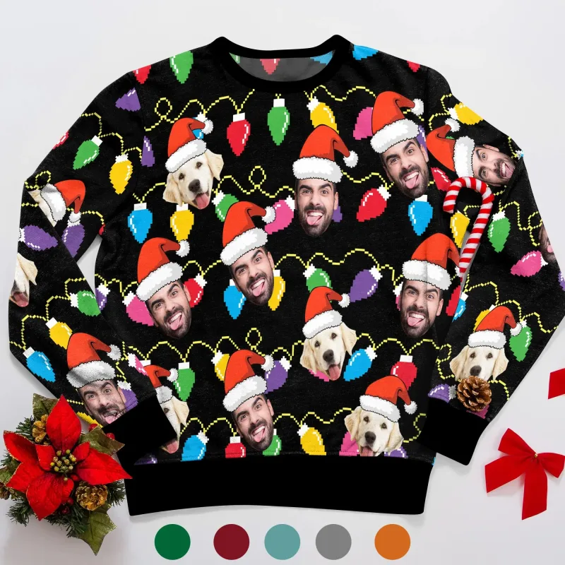 Fotoğrafınızı Özel 3D Baskı Çirkin Noel Kazak DIY Yüz Aile Kazaklar Komik Görüntü Kazak Kişiselleştirilmiş Noel Hediyesi Unisex — image 8