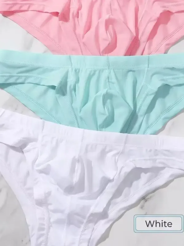 3 peças cuecas masculinas bolsa sensível esportes absorvendo o suor respirável shorts de cintura média — image 4