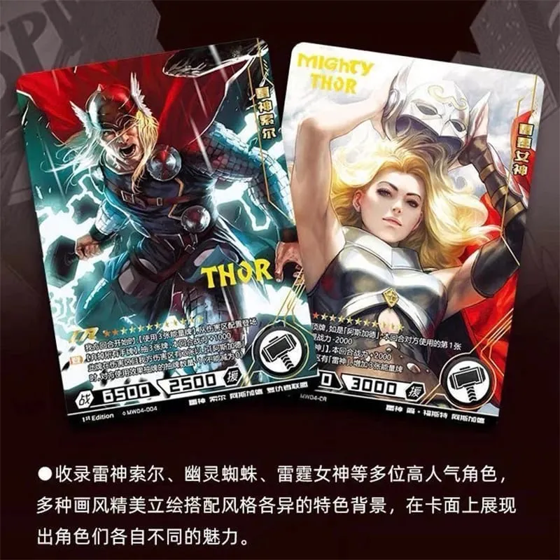 Genuíno cartão da vingadores heróis duelo cartão versão competitiva homem de ferro thor capitão cr américa coleção cartões brinquedos — image 3