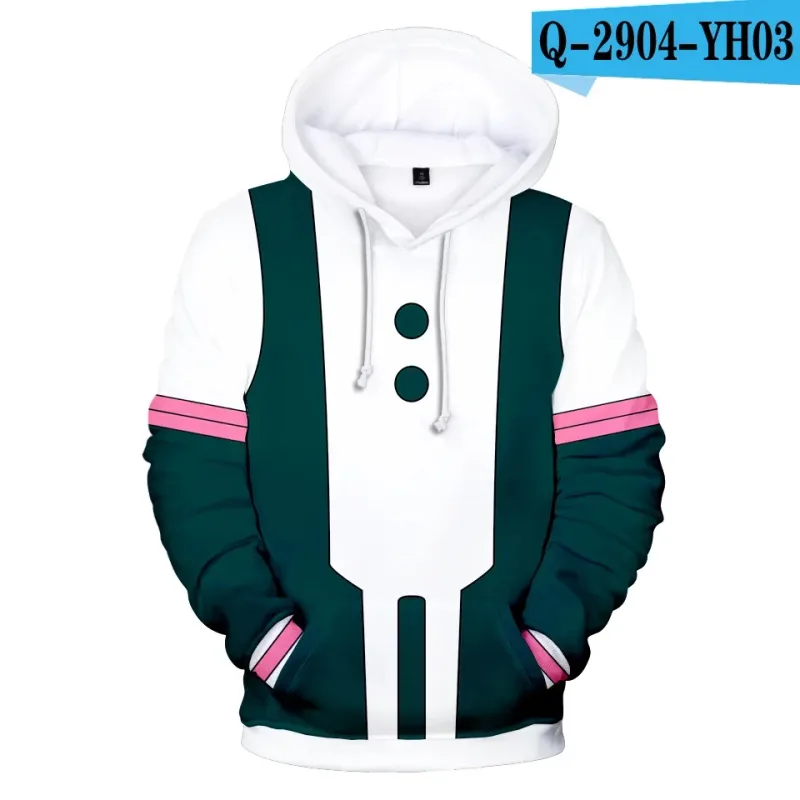 My Hero Academia Midoriya Izuku All Might Cosplay Costume School Uniform Boku No Hero Academia 3D Print Mens Hoodies Sweatshirts — image 7