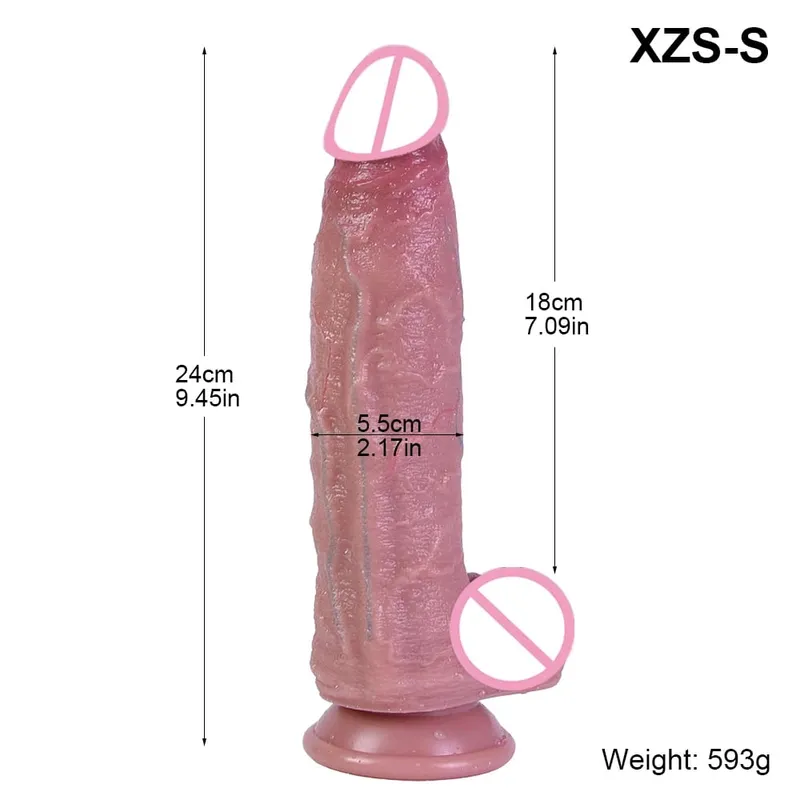 Consolador realista de silicona suave para mujer, pene con ventosa, Juguetes sexuales realistas, masturbación Anal y vaginal, 9,8 cm de diámetro, nuevos modelos — image 9