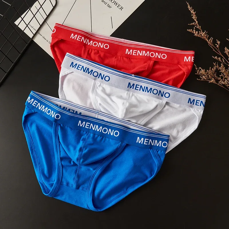 Homens maré de algodão triângulo novo sexy cintura baixa magro respirável juventude personalidade u convexo roupa interior masculina. — image 20