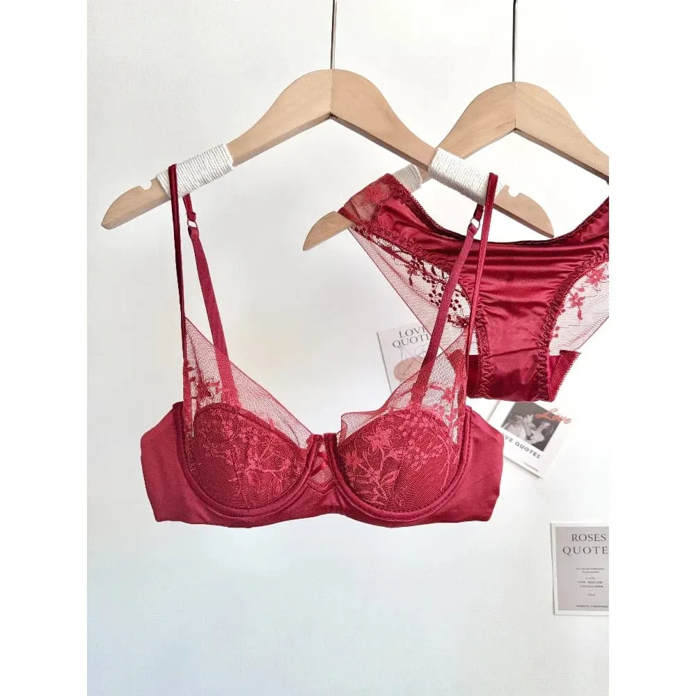 Γυναικεία Δαντελένια Εσώρουχα Μαλακά Underwire Thin Cup Push-Up Σετ εσώρουχα εσώρουχα Comfort Intimates για μικρό μπούστο S-XL καθημερινά εσώρουχα — image 2