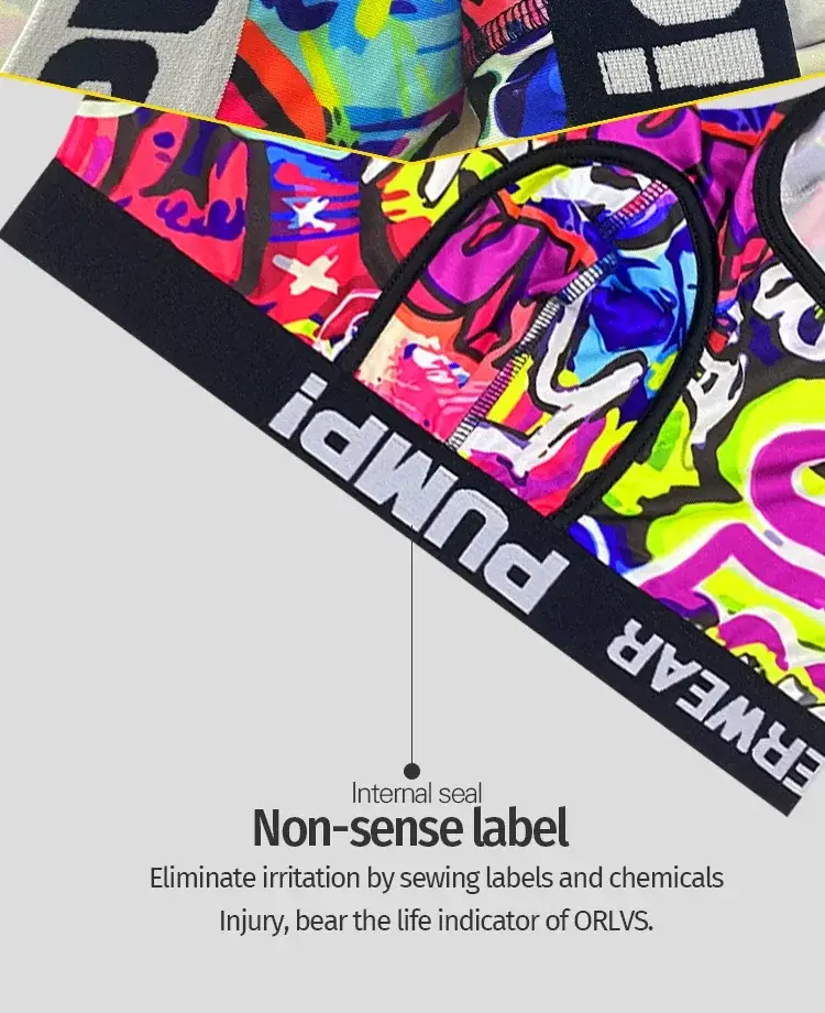 1- 4PCS Men's Cotton Nylon Blend Boxer Briefs All-Over Graffiti Print Wide Elastic Waistband Non-Tight Fashion Sport Underwear — image 12