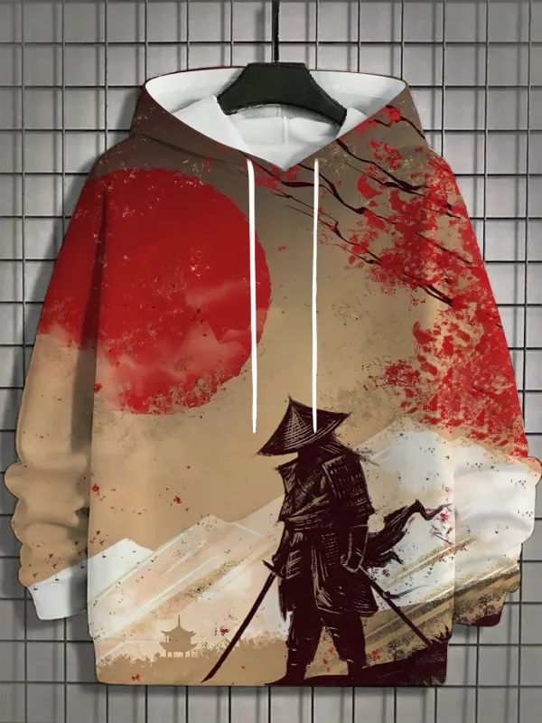2024 outono novo masculino 3d japonês samurai impressão moletom com capuz masculino e feminino casual moda masculina moletom com capuz de rua — image 11