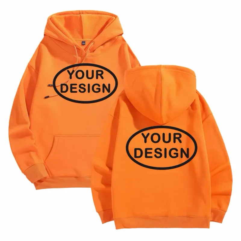 Na-customize na Naka-print na Mga Hoodies ng Lalaki at Babae na Loose Casual Fashion Long Sleeved Pullovers na Burdado na LOGO Street Sports Shirts — image 13
