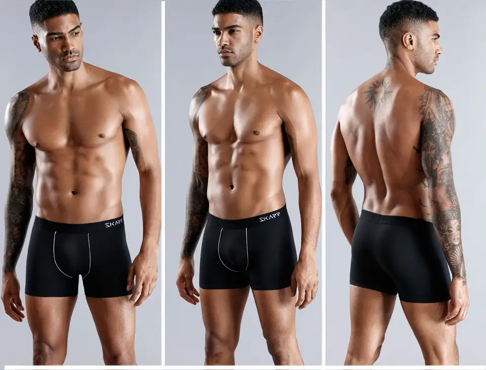 6st bomull herrtrosor Sexiga underkläder för män Boxerbyxor Letter Eelastic Band Boxers Herrkalsonger Shorts — image 3