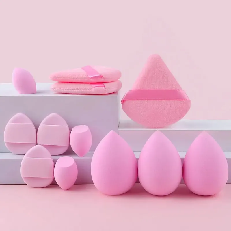 Ensemble d'éponges de maquillage portables, 12 pièces, bouffantes cosmétiques pour fond de teint, correcteur de visage, mélange d'éponges de beauté, puissance de crème liquide