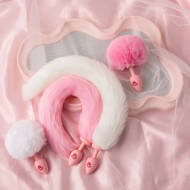 Soft Rabbit Long Tail Metal Anal Stopper SM Rabbit Tail Butt Plug Anal Sex Toys Prostate Massager Anus Sex Products for Men — image 2