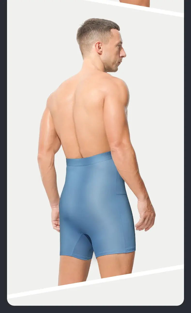 3PCS Men's sports underwear: high-waisted, belt-cinching, lengthened, anti-leg chafing, waist-protecting, flat-angle shorts — image 13
