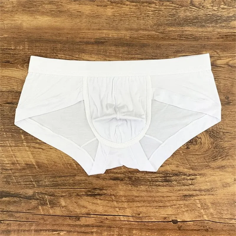 Panlalaking Sexy Modal Pink na Underwear Simple at Kumportableng U Convex Pouch Briefs Low Waist Slim Fit Plus Size Panlalaking Panloob L-XXXL — image 11