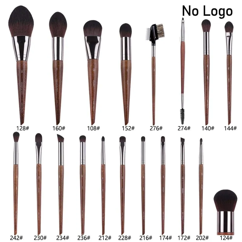 Ensemble complet de pinceaux de maquillage pour les yeux en bois naturel, kit de maquillage Pro pour fard à paupières, surligneur, sourcils, lèvres, cils, pratique — image 27