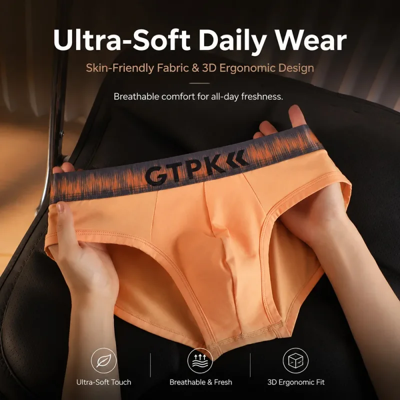 1/3PCS 95% Cotton Soft Comfortable Lingeries for Man High Stretch Men's Underwear Breathable Antibacterial 3D Mesh Pouch Briefs — image 2