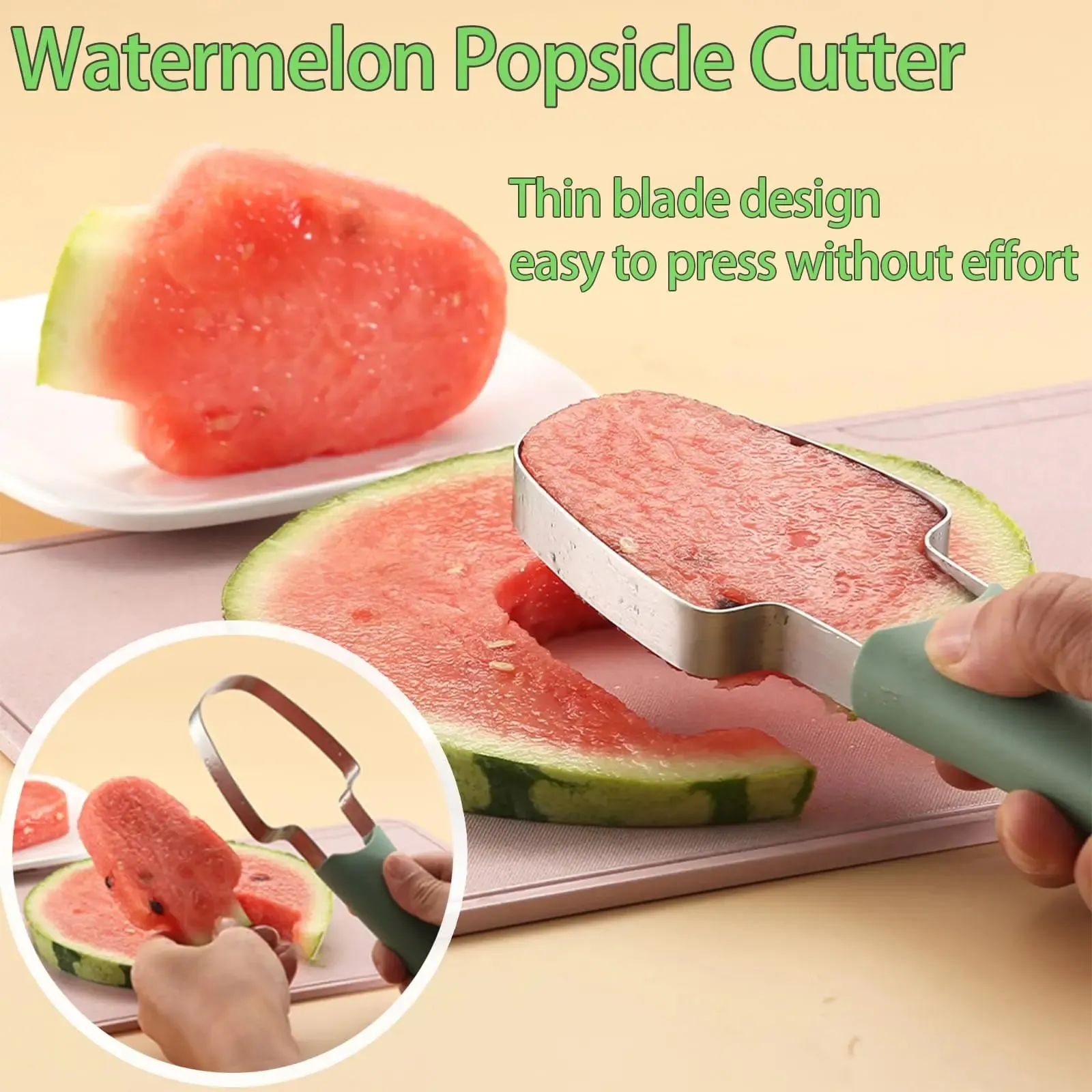 3-in-1 Watermelon Fork Slicer Cutter 2024 Stainless Steel Fruit Watermelon Cutting Tool Fork Slicer Knife Set for Home Kitchen