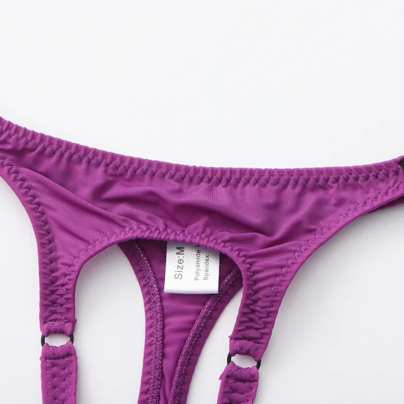 Sexy Men Underwear Thongs with Front Open Pouch Low Rise Fit High Elastic Stretch for Club Party 95%Polyester+5%Spandex — image 9