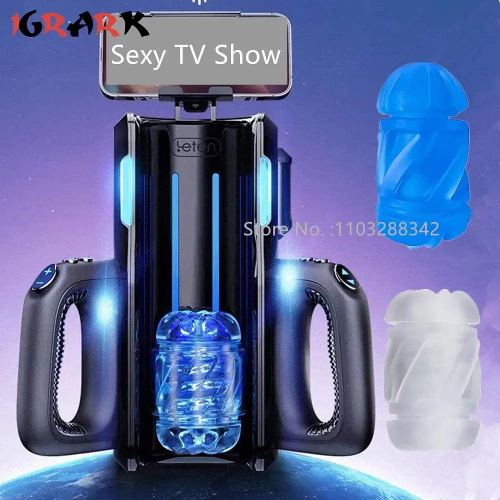 Leten Thrusting-PRO Male Masturbation Cup 12cm Telescopic High Speed Vibrators Automatic Sex Machine Vagina Anal Sex Toy For Men — image 2