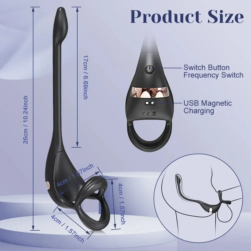 Vibrating Cock Ring Male Prostate Massager Stimulator for Men APP Control Sex Toy for Couples Anal Vibrator Penis Ring Butt Plug