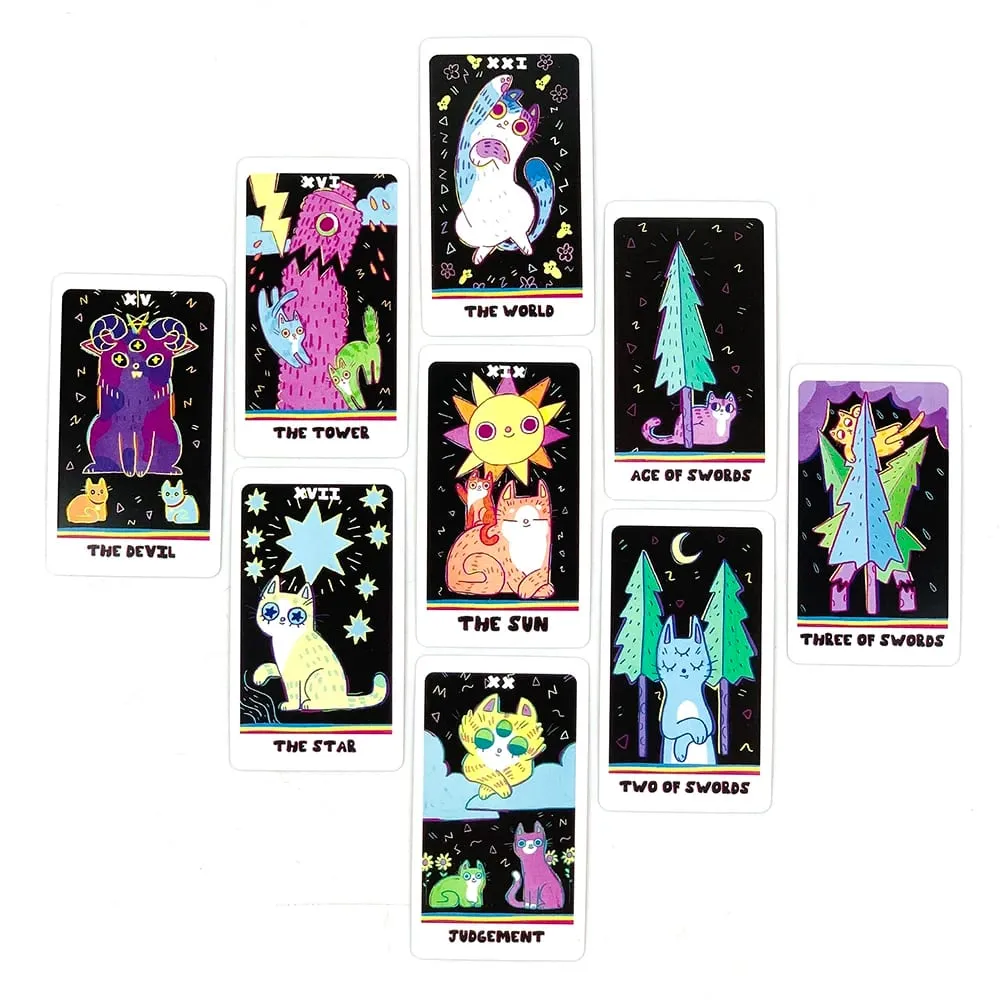 קלפי טארוט חמודים 78 יחידות Oracles English Visions משחק לוח משחק התכנסות משפחתית מתנות ליל כל הקדושים וחג המולד — image 5