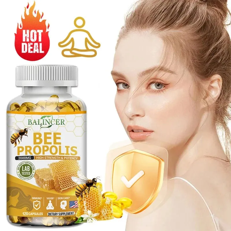 Balincer Propolis Extract Capsules - 2000 Mg Supports Joint Health Promotes Bone Health Enhances Immunity Antioxidant