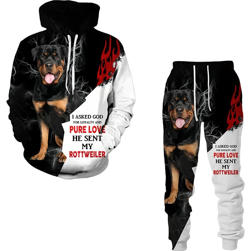 Funny Dog Animal 3D Printed Hoodie Suit Men Autumn Casual Sweatshirts Sweatpants Fashion Two Piece Tracksuit Set Men's Clothing — image 7