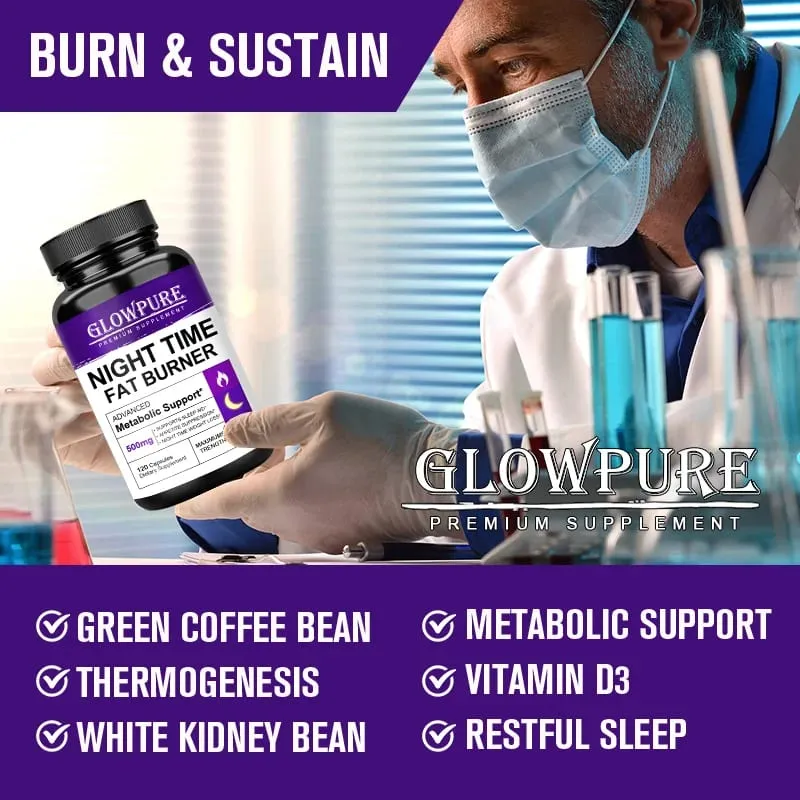 Boost Metabolism & Suppress Appetite with Night Time Fat Burner - Healthy Weight Management Capsules for Weight Loss