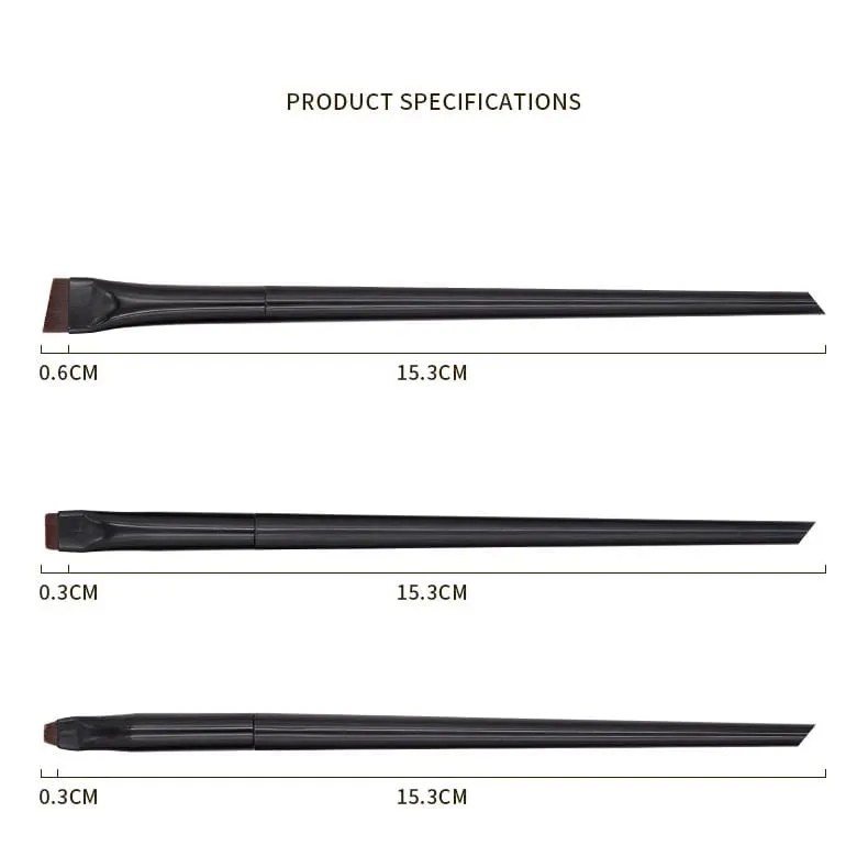 3pcs/set Blade Eyeliner Brush Eyebrow Brush Portable Flat Fine Eye Liner Brow Contour Makeup Brushes Makeup Brush Set — image 2